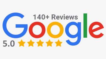 Image of 140 + 5 star Google reviews | featured image for Home.